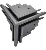 Cube Corner Connection Zinc Alloy Block, Multi-Axis Frame Joiner for Heavy-Duty Modular Cube and Booth Frames with Galvanized Finish